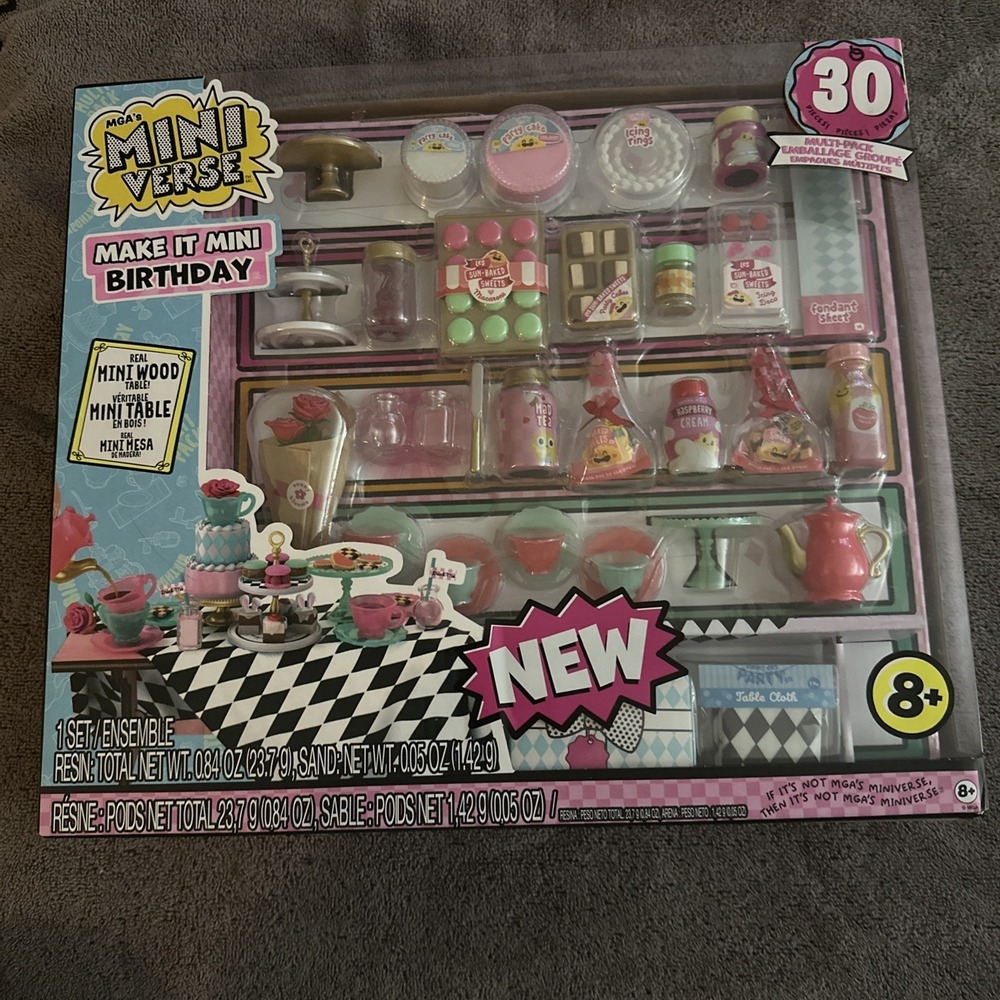 MGA'S Mini Verse Make It Mini Birthday 30 Piece Set Brand New Sealed In Box